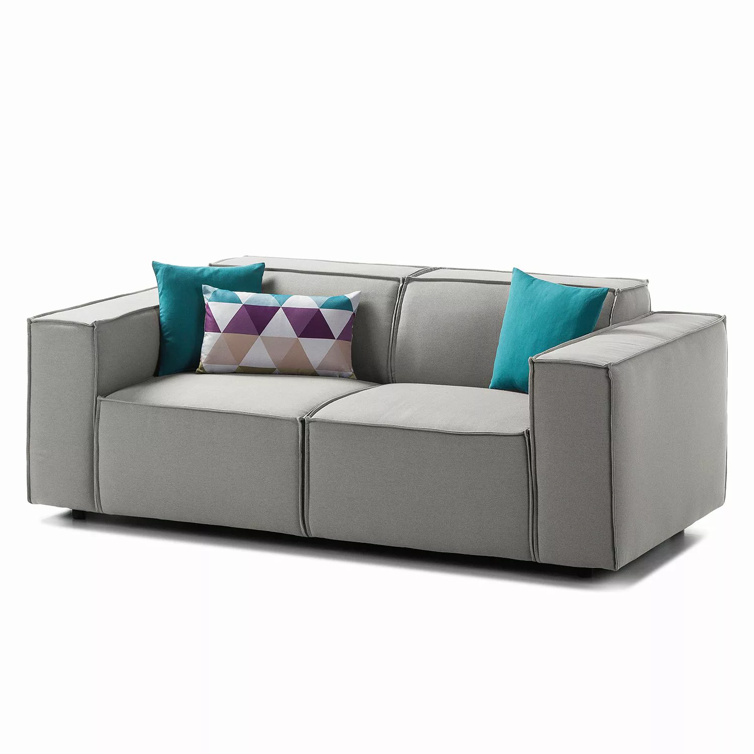 home24 Sofa Kinx 2-Sitzer Graubraun Strukturstoff 189x72x96 cm (BxHxT) Mode günstig online kaufen