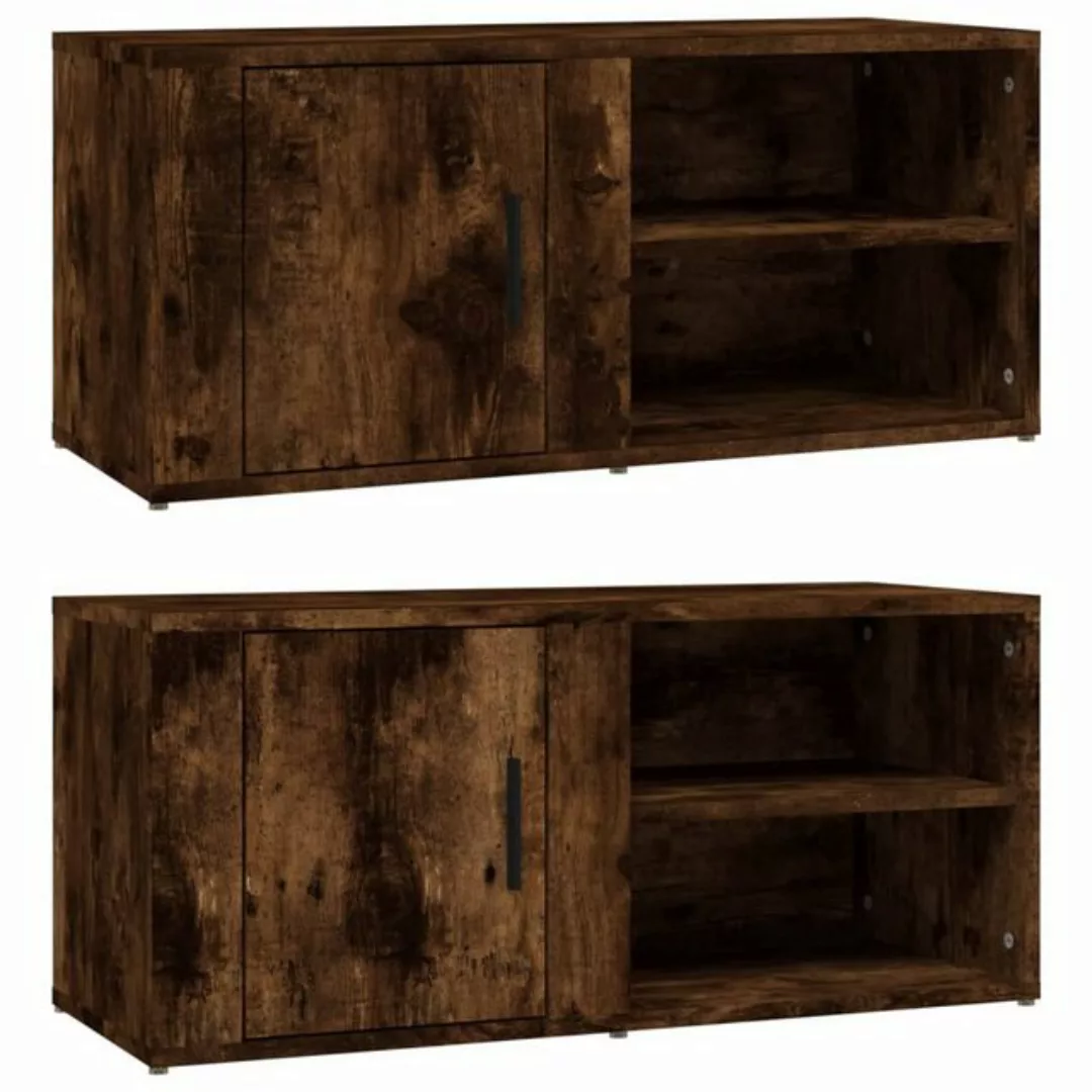 furnicato TV-Schrank TV-Schränke 2 Stk. Räuchereiche 80x31,5x36 cm Holzwerk günstig online kaufen