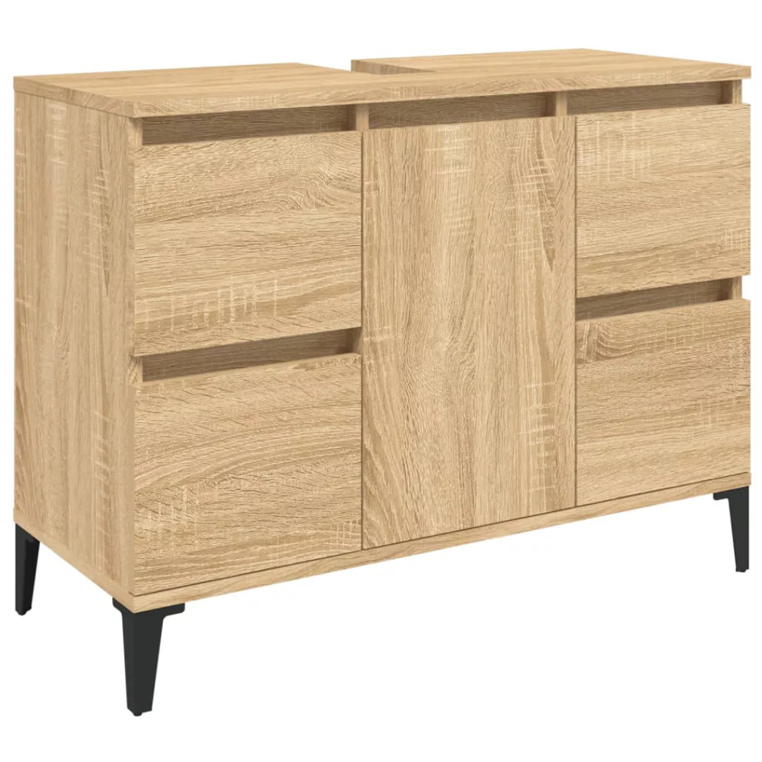 Vidaxl Waschbeckenunterschrank Sonoma-eiche 80x33x60 Cm Holzwerkstoff günstig online kaufen