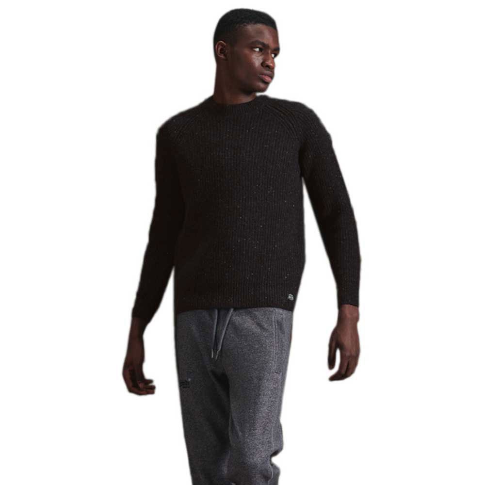 Superdry Tweed Rib Pullover Mit Reißverschluss XL Jet Black Tweed günstig online kaufen
