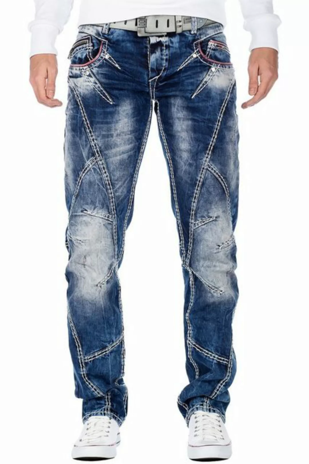 Cipo & Baxx Regular-fit-Jeans Hose BA-CD563 Blau W38/L32 (1-tlg) mit dicken günstig online kaufen