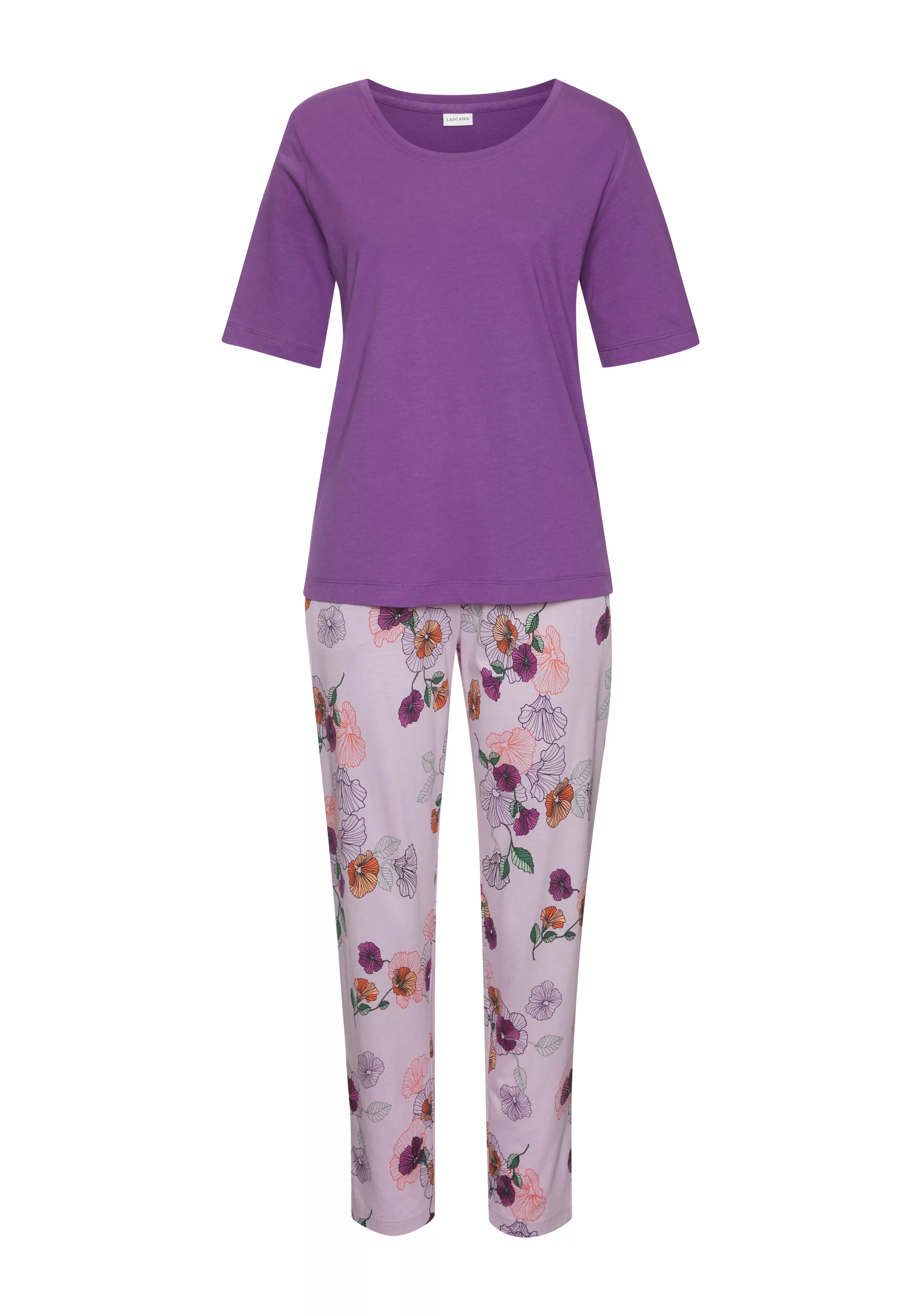 Vivance Dreams Pyjama, (2 tlg.), mit Blumen-Druck günstig online kaufen