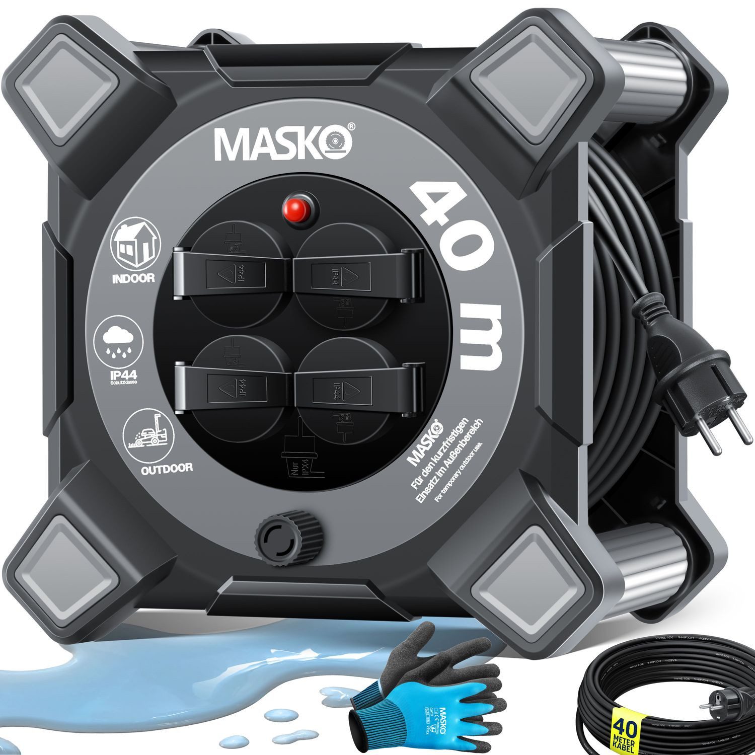 MASKO Kabeltrommel (Kabellänge 40 m), Verlängerungskabel günstig online kaufen