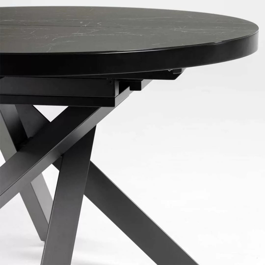 Küchen Tisch in Schwarz Marmoroptik Butterflyauszug günstig online kaufen