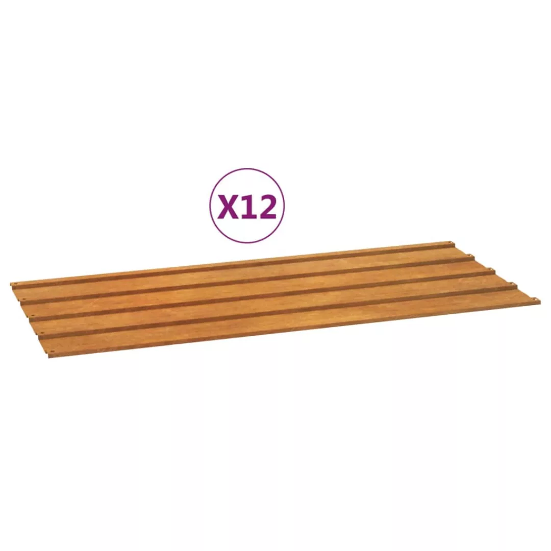 Vidaxl Dachplatten 12 Stk. Grau 100x44 Cm Cortenstahl günstig online kaufen