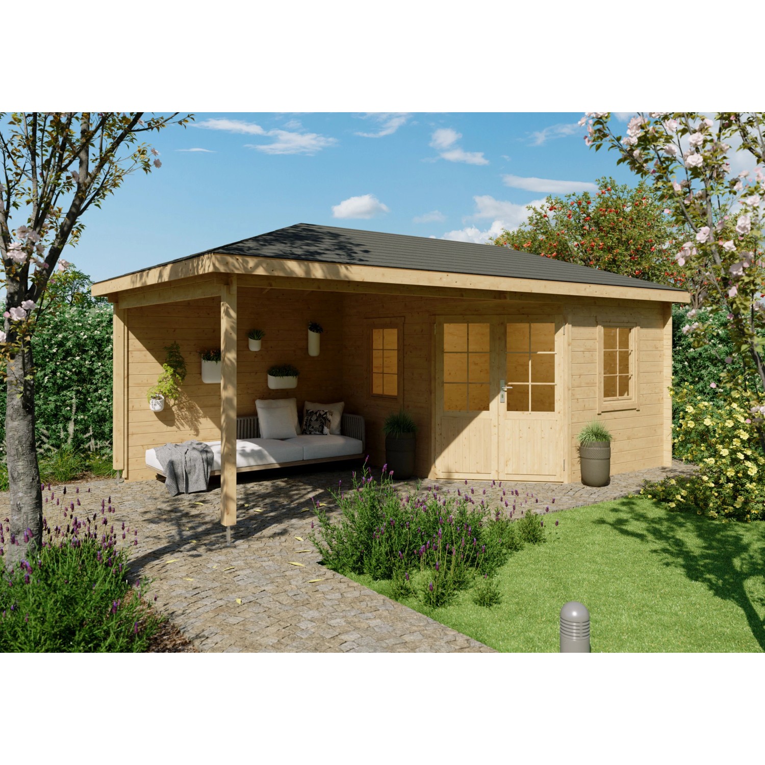 Fjordholz 5-Eck Gartenhaus Modell Evelyn 3C Farblos Imprägniert günstig online kaufen