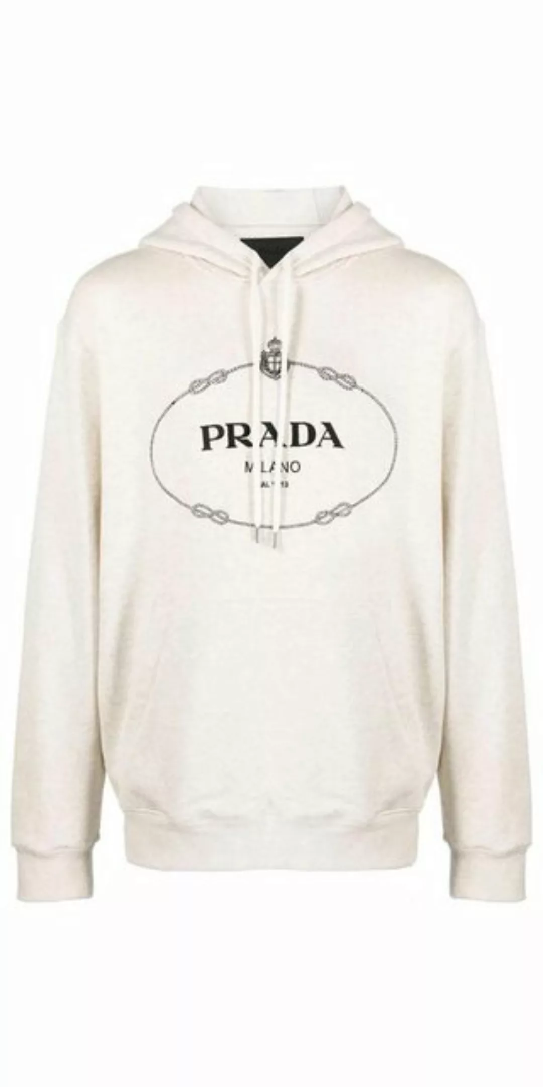 PRADA Rundhalspullover Prada Hoodie mit Logo-Print Weiß Herren XXL günstig online kaufen