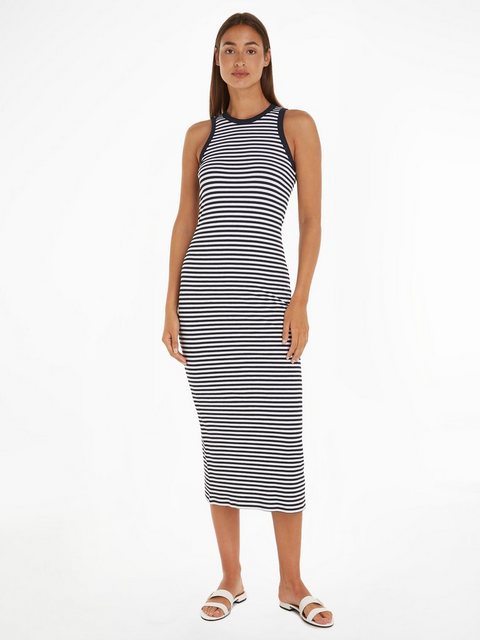 Tommy Hilfiger Midikleid SLIM 5X2 STR RIB MIDI DRESS NS in gestreigter Opti günstig online kaufen