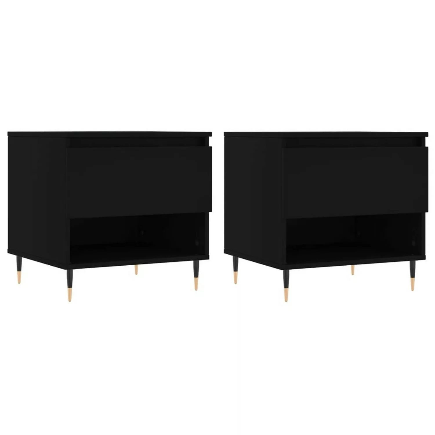 vidaXL Couchtische 2 Stk. Schwarz 50x46x50 cm Holzwerkstoff Modell 2 günstig online kaufen