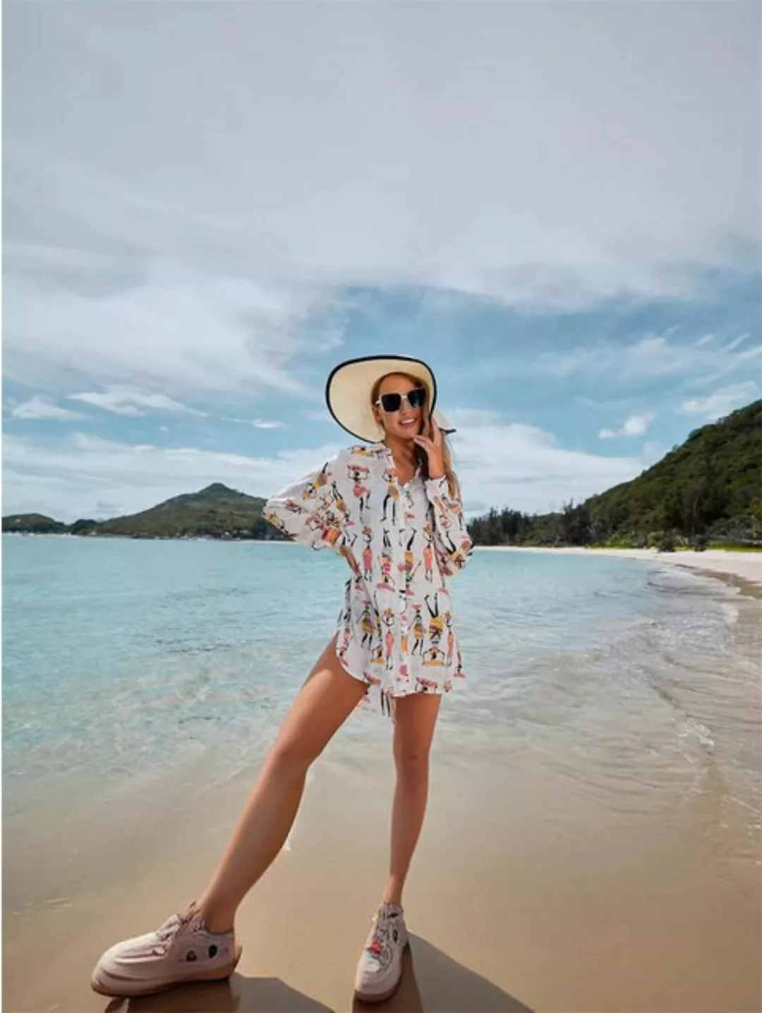 RUZU UG Smokkleid Cover-up-Badeanzug-Sonnenschutz-Cardigan für Damen (1-tlg günstig online kaufen