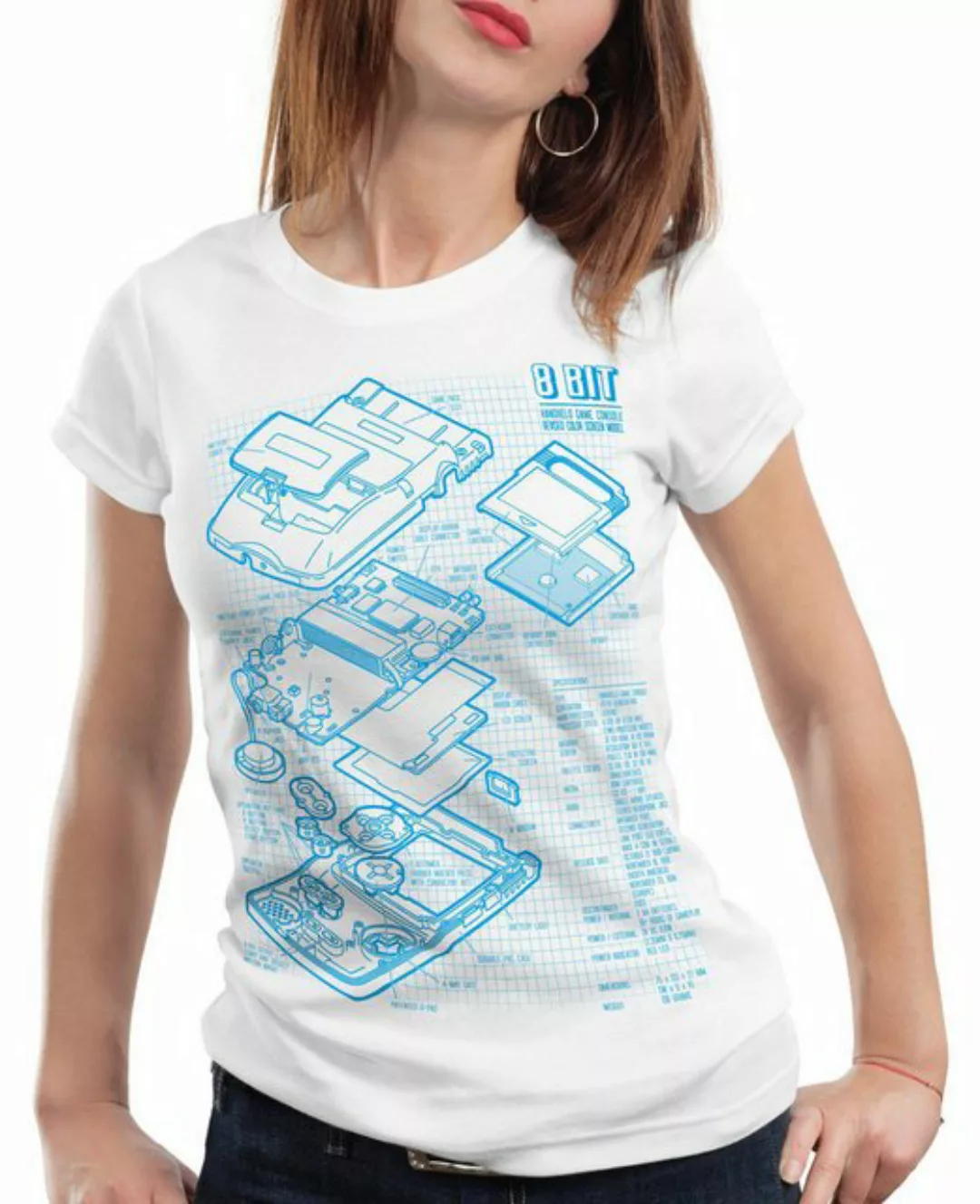 style3 T-Shirt Game Boy Blaupause retro gamer classic nintendo handheld 8-B günstig online kaufen