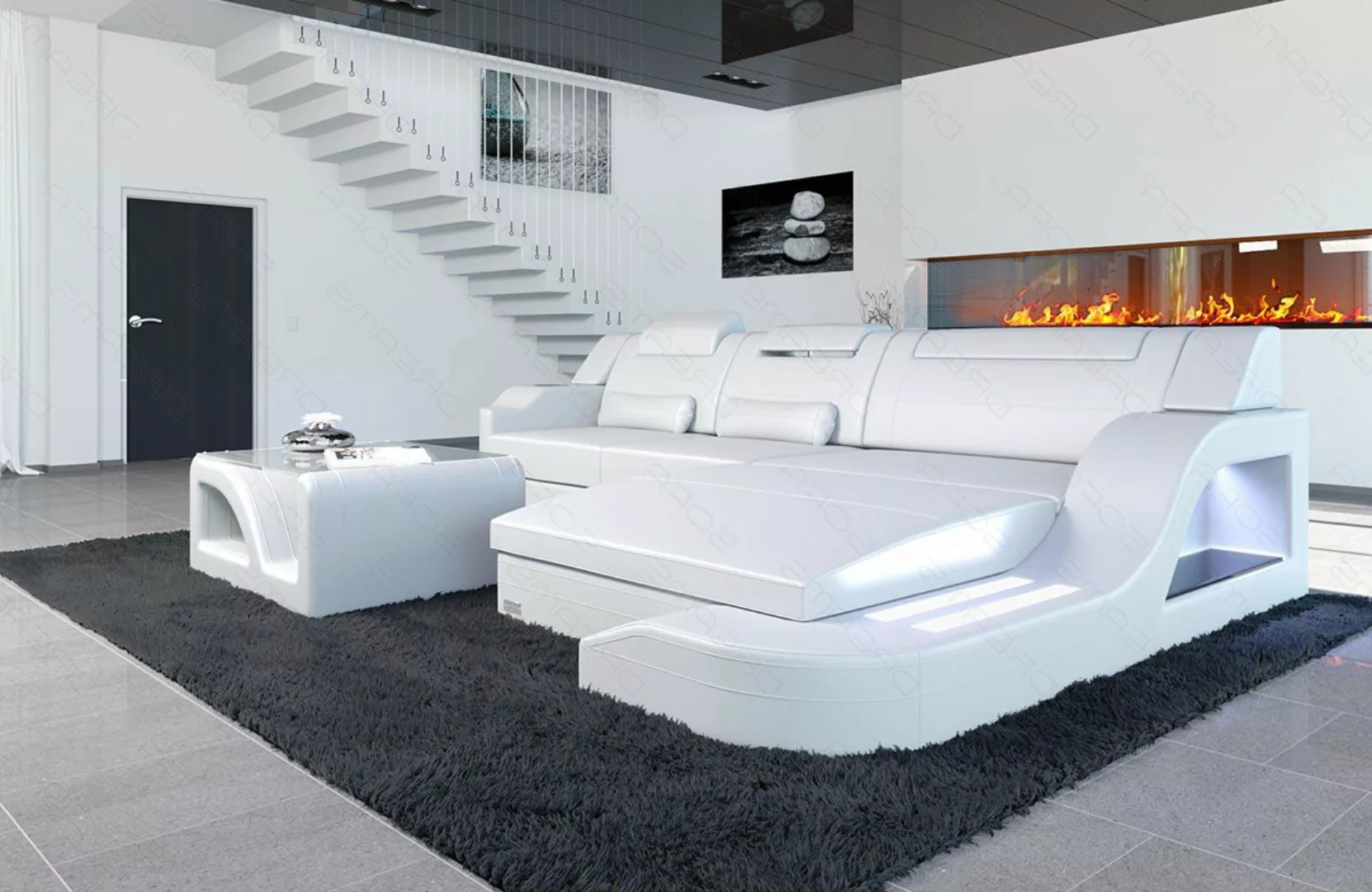 Sofa Dreams Ecksofa Ledersofa Palermo L Form Mini, Designersofa Couch, mit günstig online kaufen