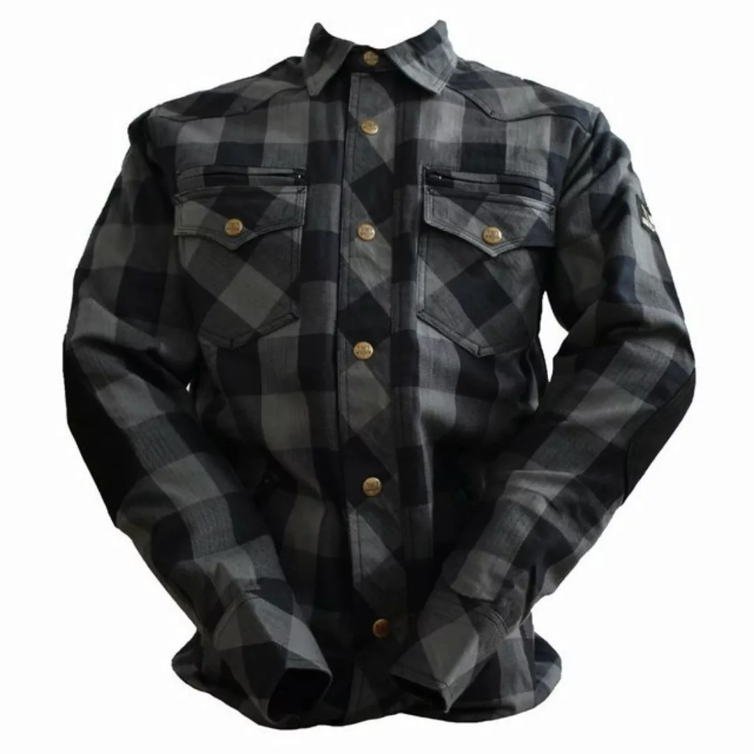 Bores Motorradjacke Bores Lumberjack Jacken-Hemd schwarz / grau Herren 3XL günstig online kaufen