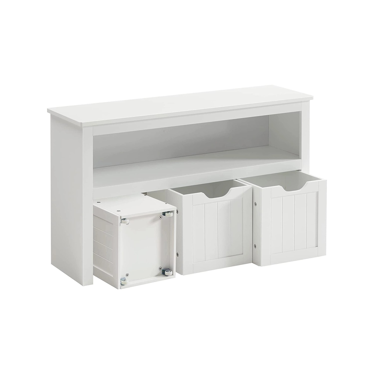 Vasagle Spielzeugschrank mit Rollen 102 cm x 30 cm x 60 cm Weiß günstig online kaufen