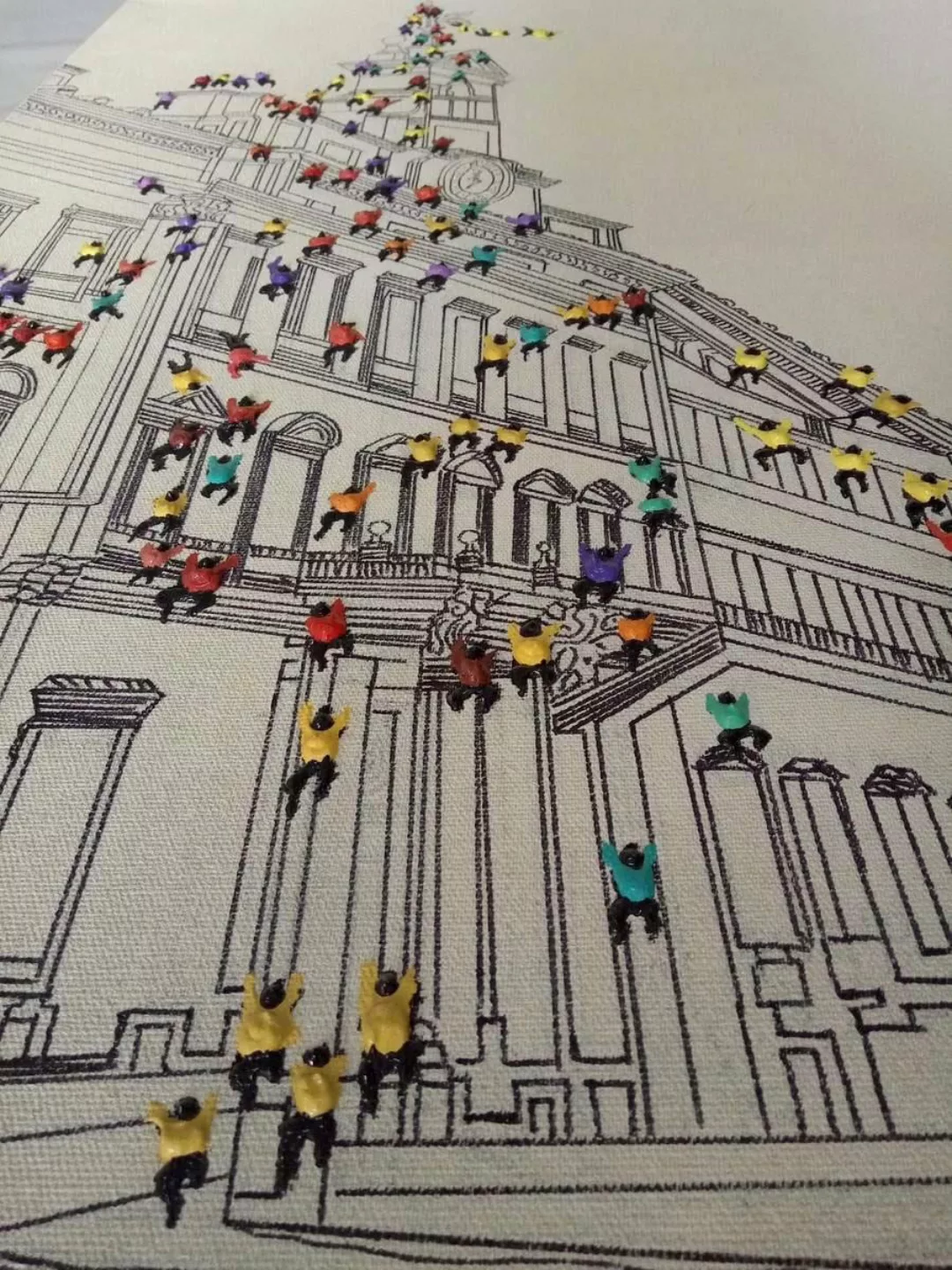 Kayoom Ölbild "Menschenmenge I", 100cm x 75cm günstig online kaufen