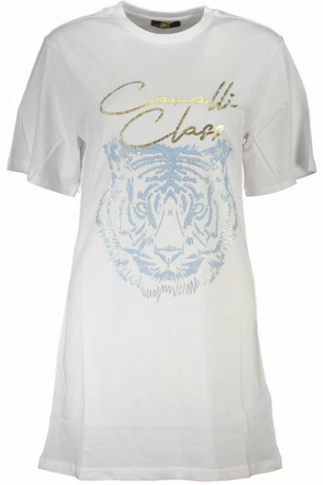 Cavalli Class T-Shirt Damen Kurzarm T-Shirt Weiß - Regular Fit mit Print günstig online kaufen