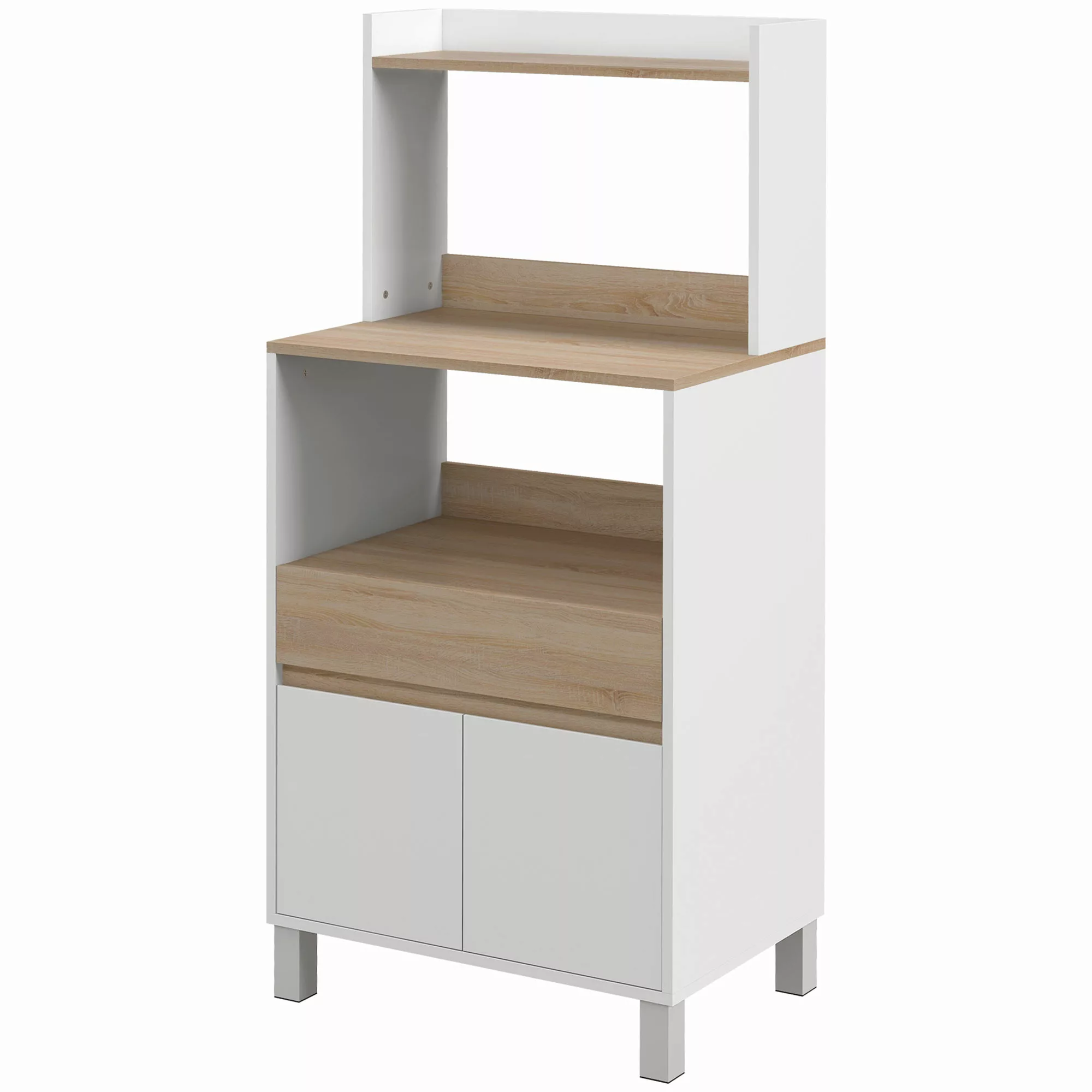 HOMCOM Mikrowellenmöbel, Küchenbuffet mit Schrank-Schublade-Regal, Mikrowel günstig online kaufen