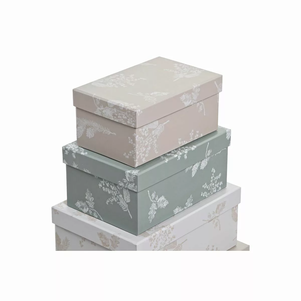 Satz Stapelbarer Organizerboxen Dkd Home Decor Beige Braun Grün Pappe (43,5 günstig online kaufen