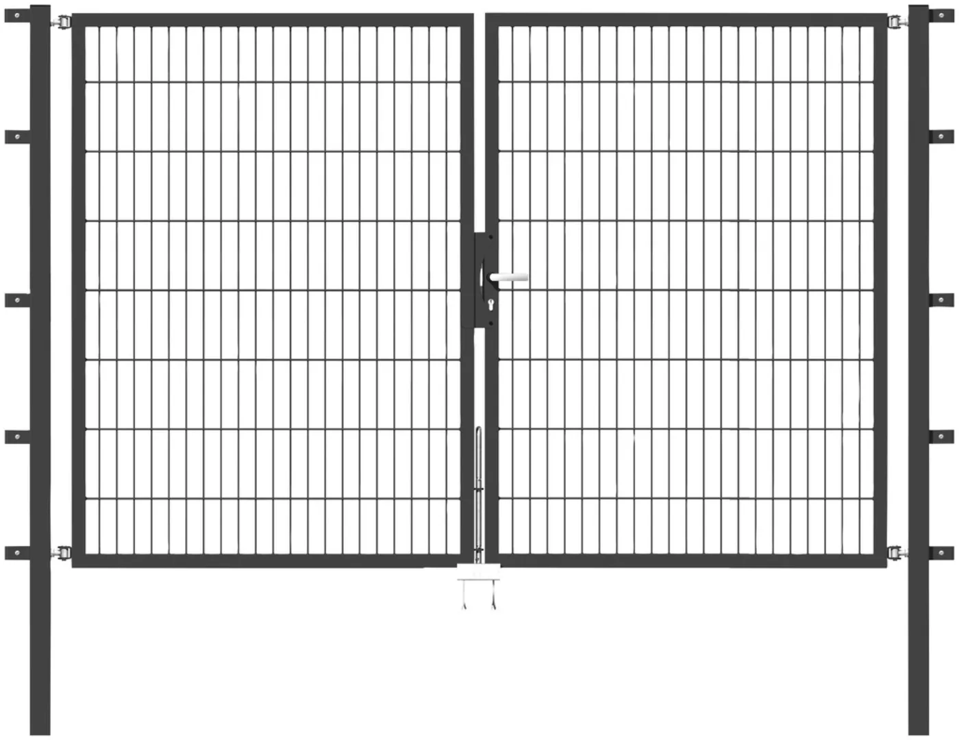 Metallzaun Doppeltor für Doppelstabmatte Grün z. Einbetonieren 80 cm x 400 günstig online kaufen