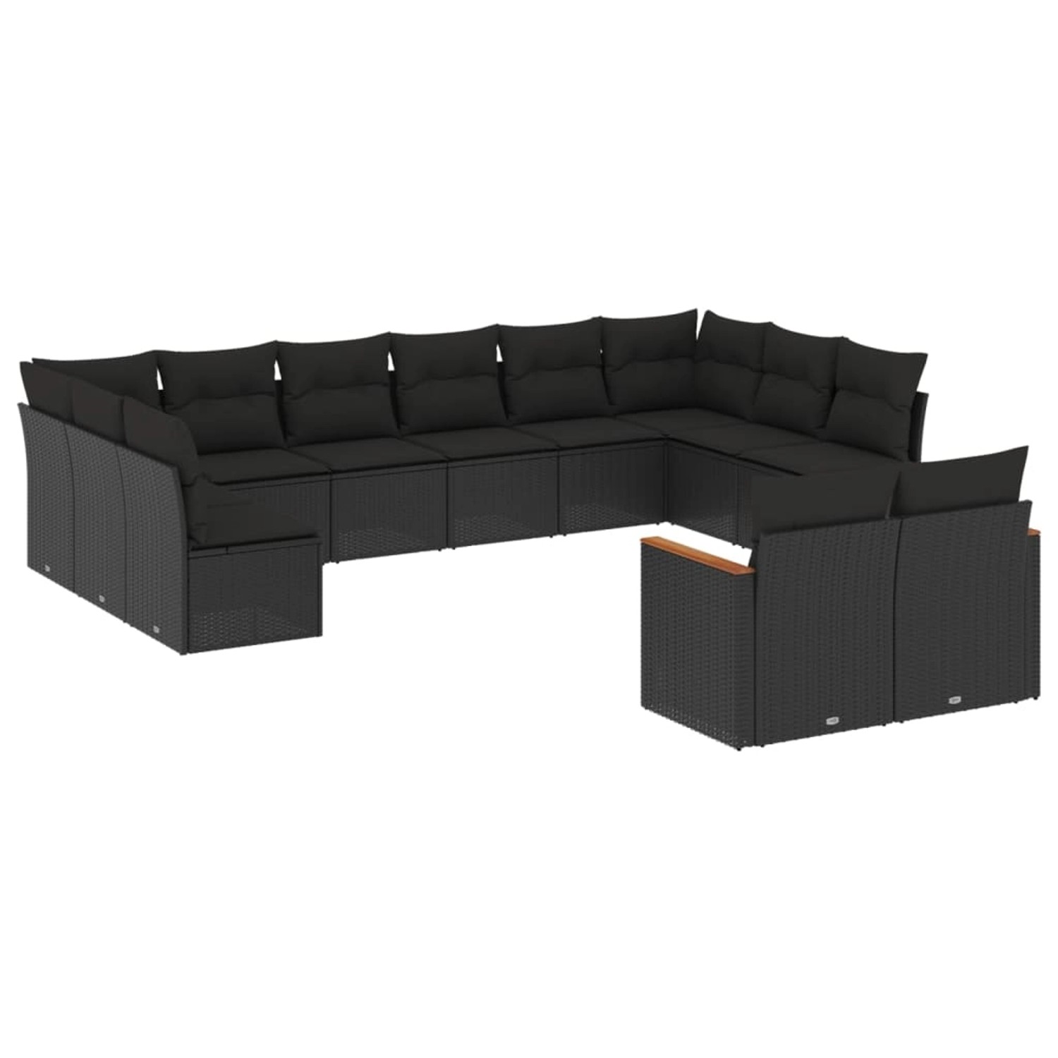 vidaXL 12-tlg Garten-Sofagarnitur mit Kissen Schwarz Poly Rattan Modell 85 günstig online kaufen