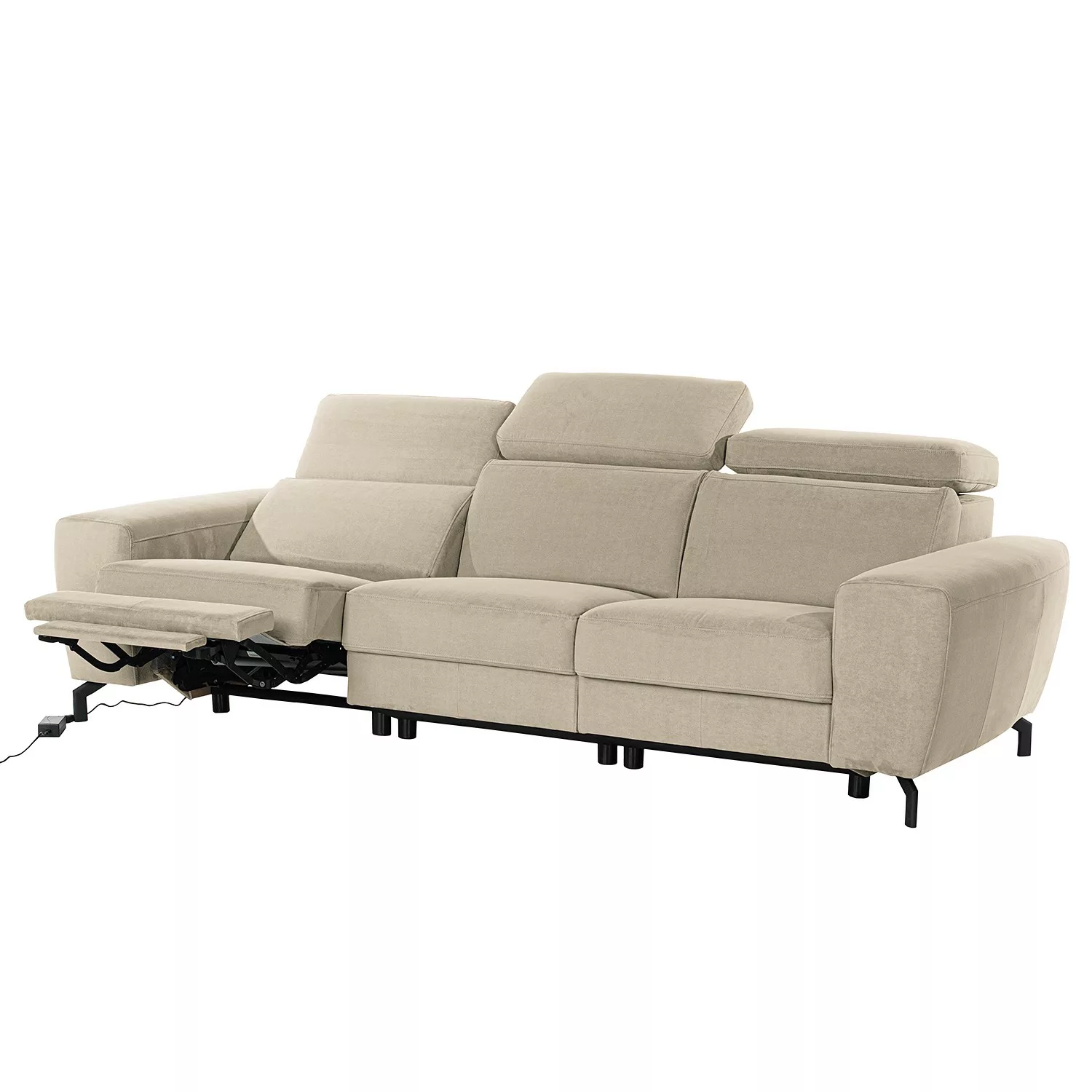 home24 loftscape Sofa Opia 3-Sitzer Granit Microfaser 265x78x108 cm günstig online kaufen