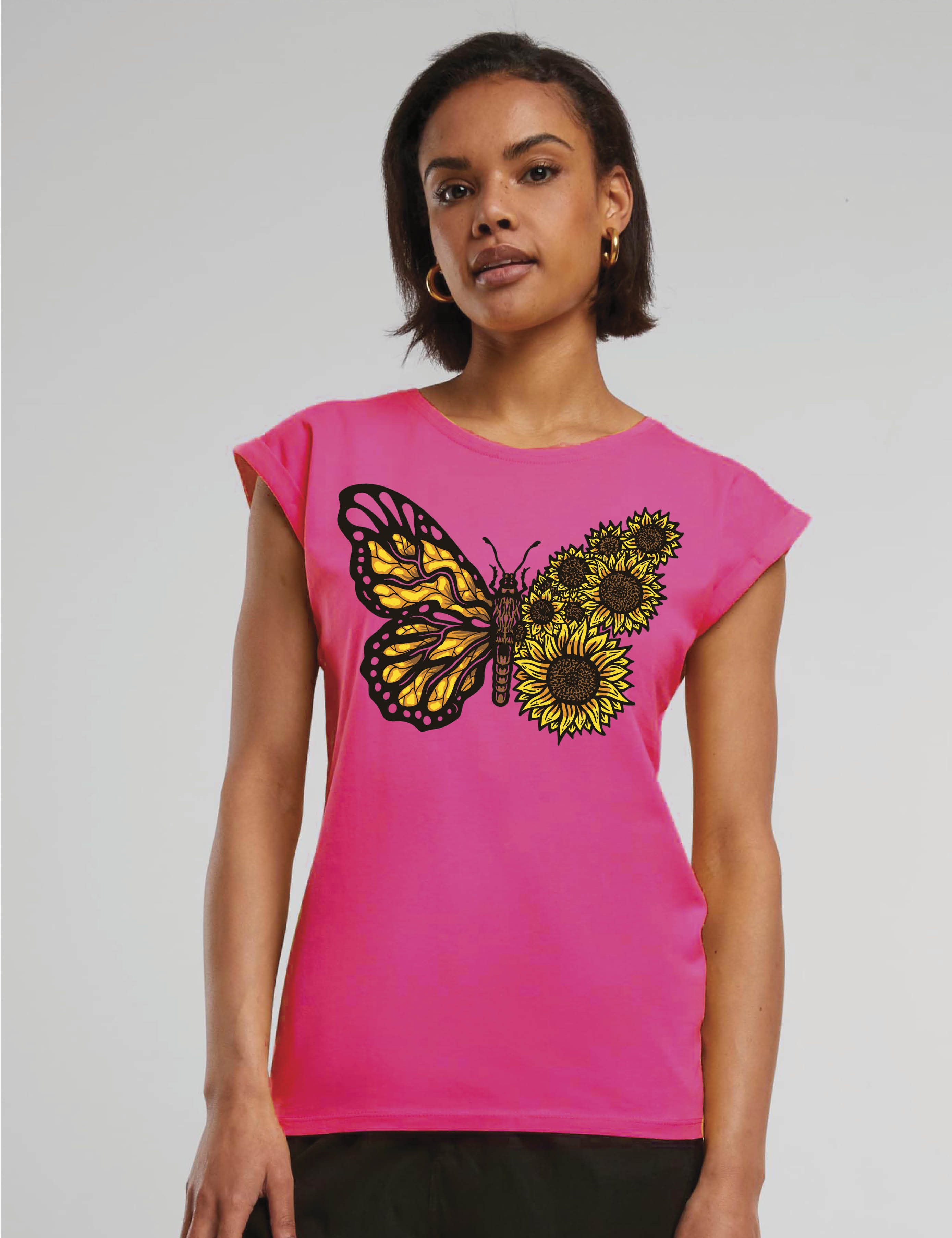 Youth Designz Print-Shirt "Sunflower Schmetterling" Damen günstig online kaufen