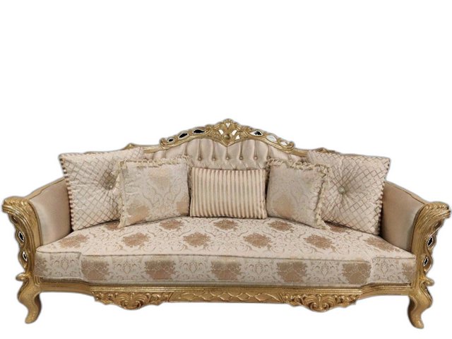 Xlmoebel Chesterfield-Sofa Chesterfield Sofa Couch Holz Samt Dreisitzer Sof günstig online kaufen