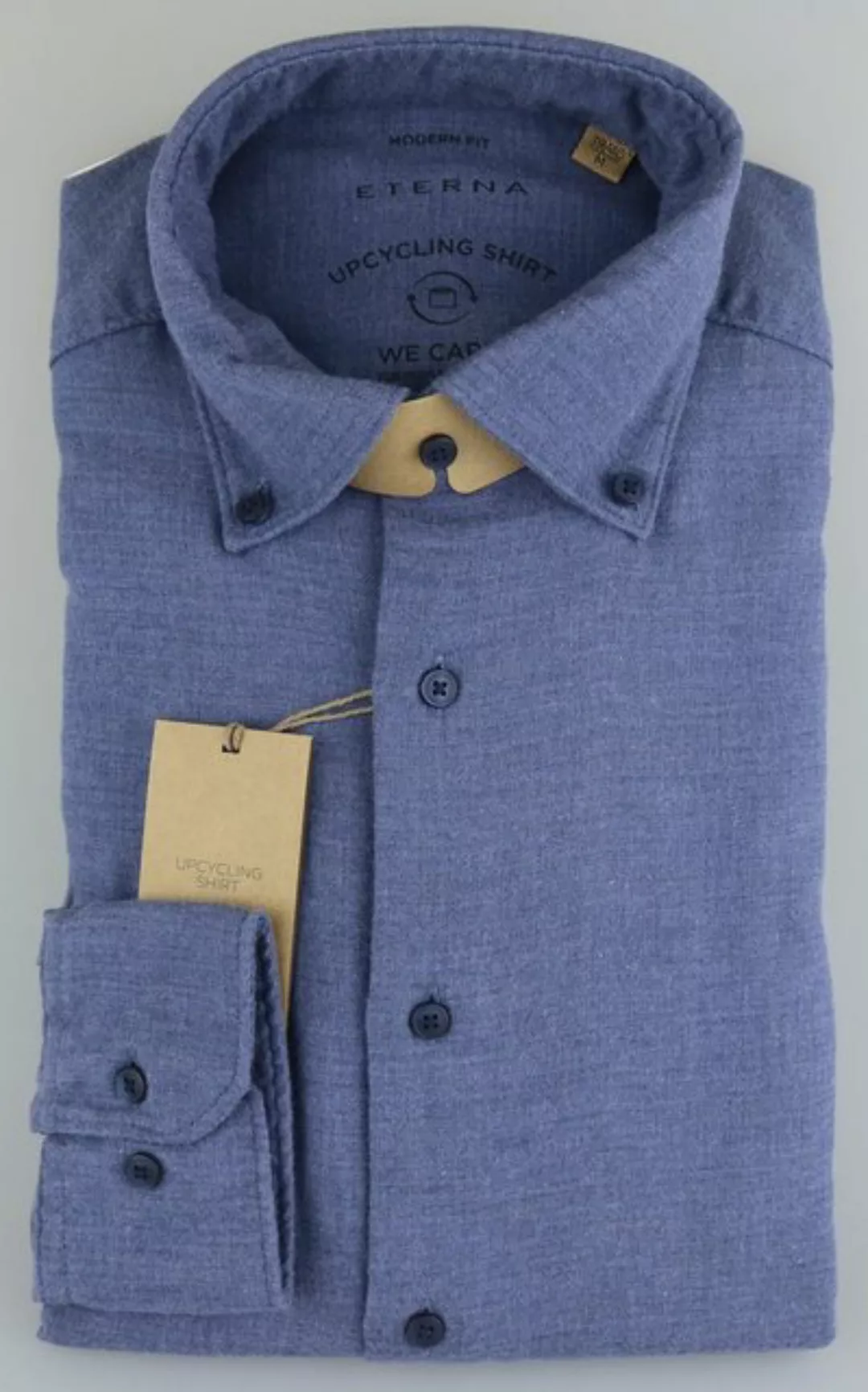 Eterna Klassische Bluse ETERNA MODERN FIT UPCYCLING SHIRT Langarm Hemd jean günstig online kaufen