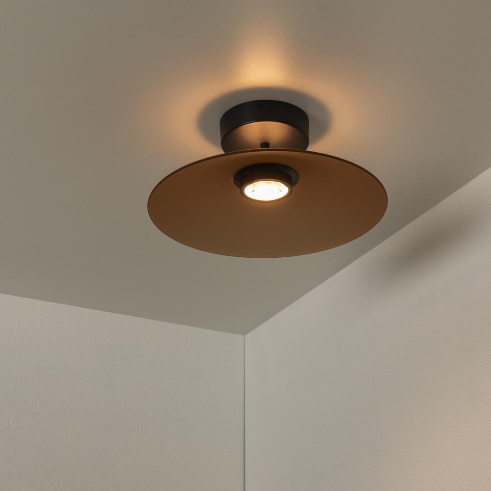 LED Deckenleuchte Menga in Amber und Schwarz 11W 360lm günstig online kaufen