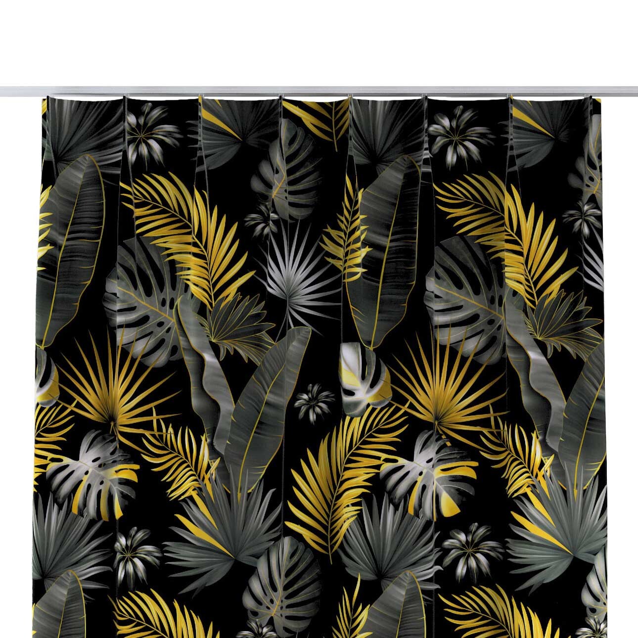 Vorhang mit flämischen 1-er Falten, schwarz-grün, Velvet (185-81) günstig online kaufen