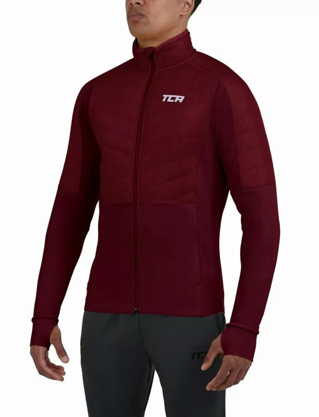 TCA Trainingspullover TCA Herren Excel Runner Laufjacke - Cabernet, XXL (1- günstig online kaufen