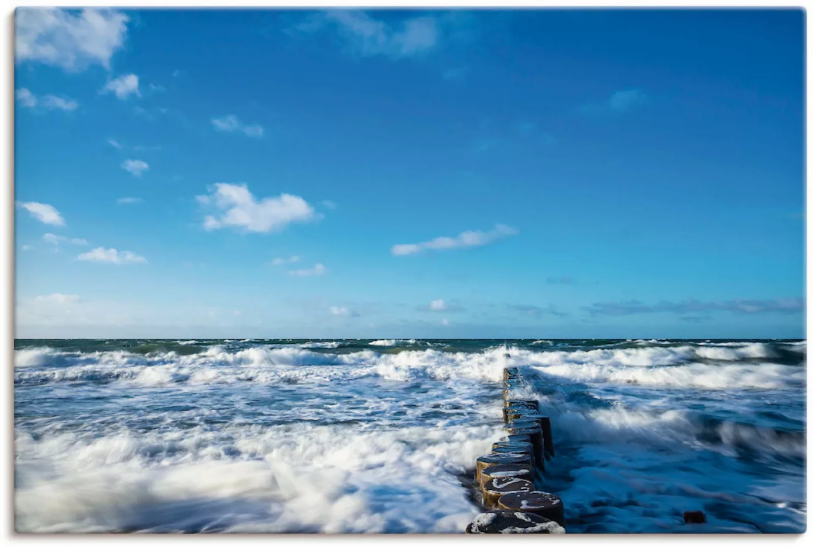 Artland Leinwandbild "Buhnen an der Küste der Ostsee III", Gewässer, (1 St. günstig online kaufen