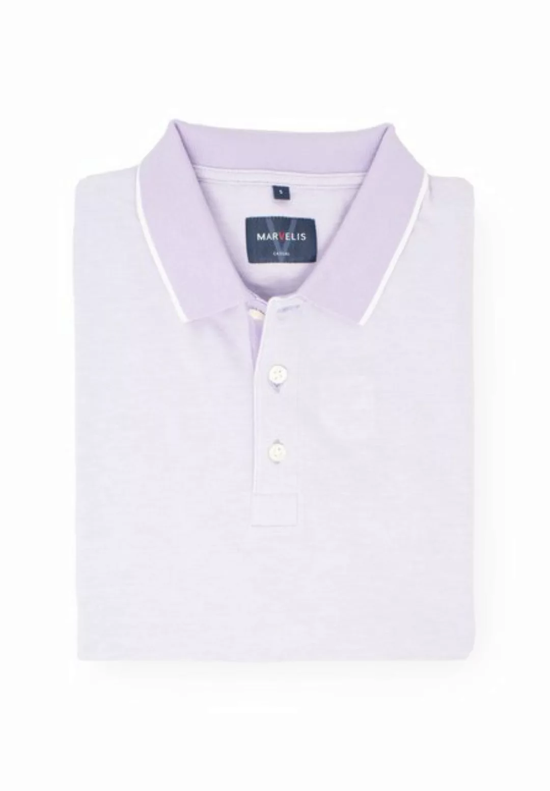 MARVELIS Poloshirt Poloshirt - Piqué - Einfarbig - Flieder günstig online kaufen