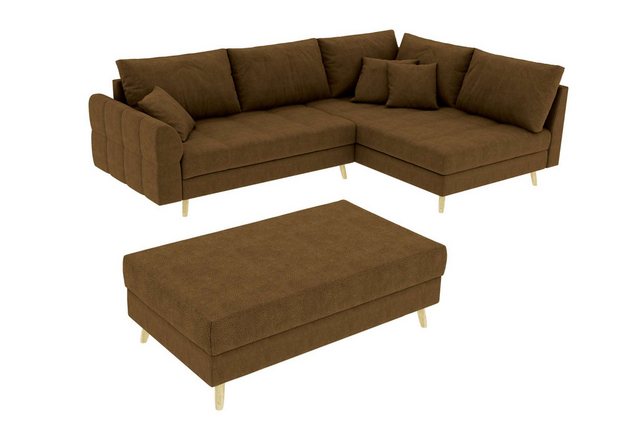 99rooms Ecksofa Bella, Sofa L-Form mit Hocker, links oder rechts bestellbar günstig online kaufen