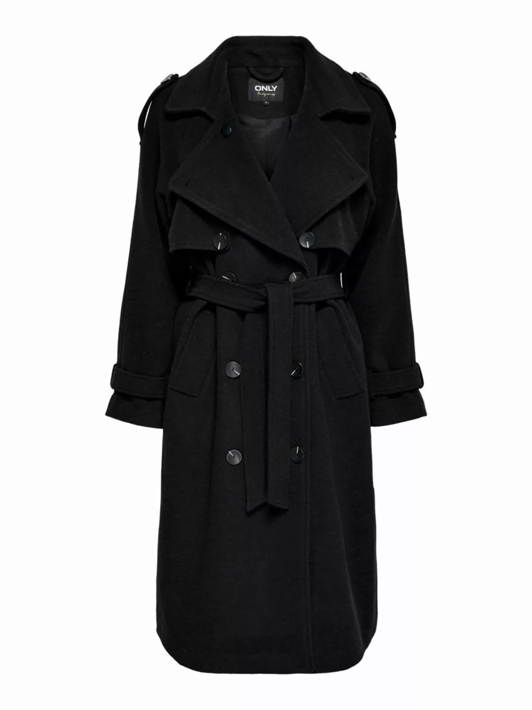 ONLY Woll Trenchcoat Damen Schwarz günstig online kaufen