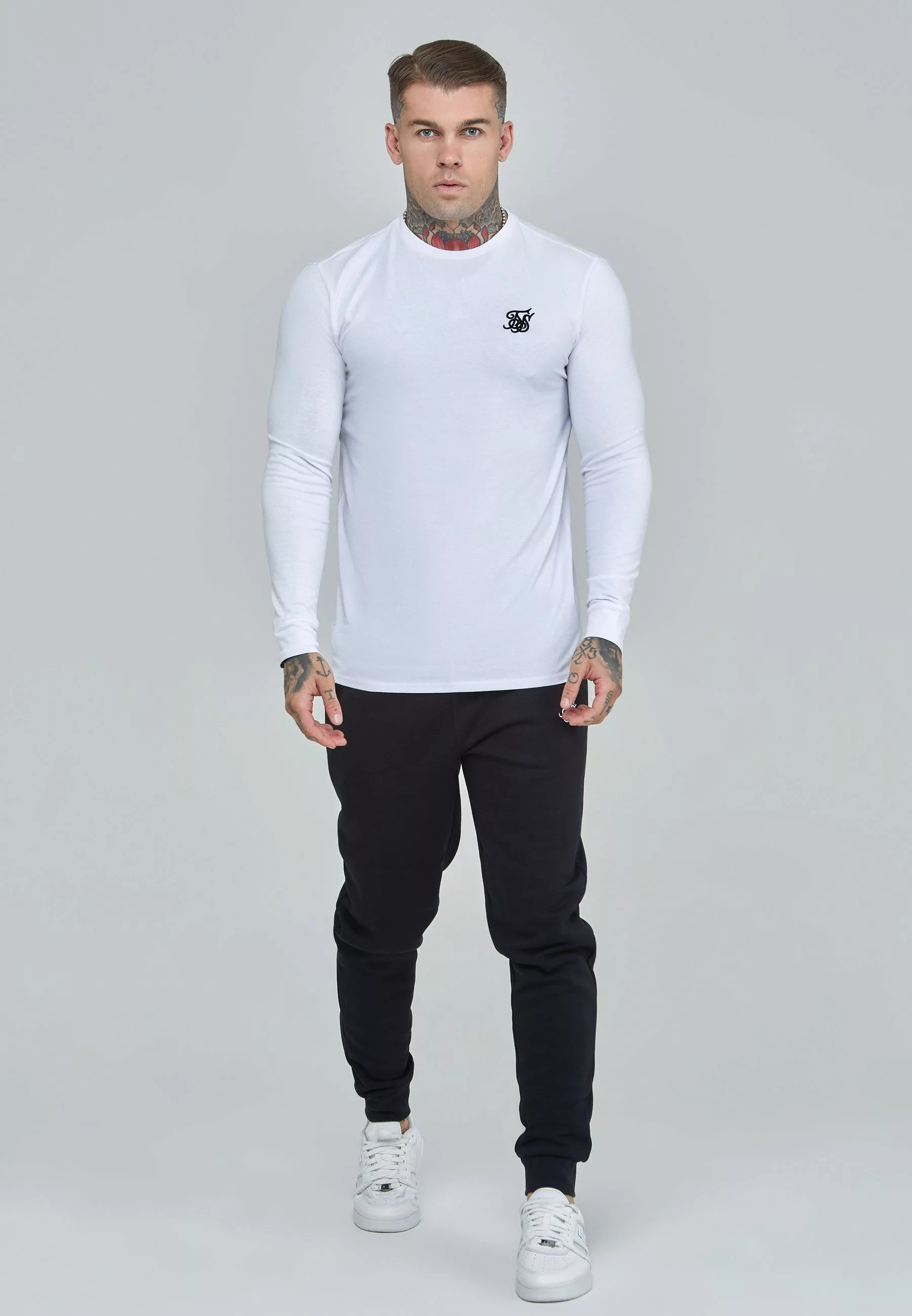 Siksilk Langarmshirt SikSilk Herren Weißes Essentials günstig online kaufen