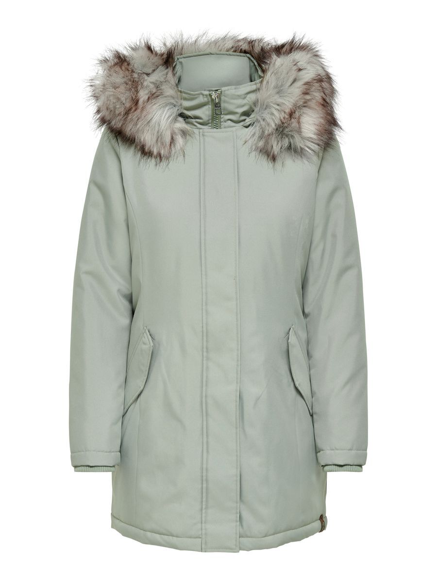 ONLY Einfarbiger Parka Damen Grün günstig online kaufen