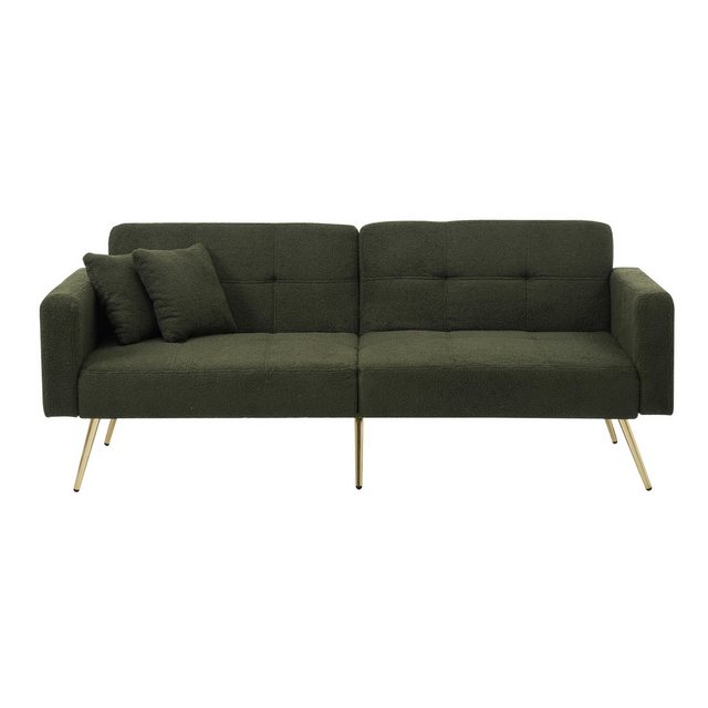 Gotagee Sofa Schlafsofa mit Bettfunktion mit Kissen goldenen Beinen günstig online kaufen