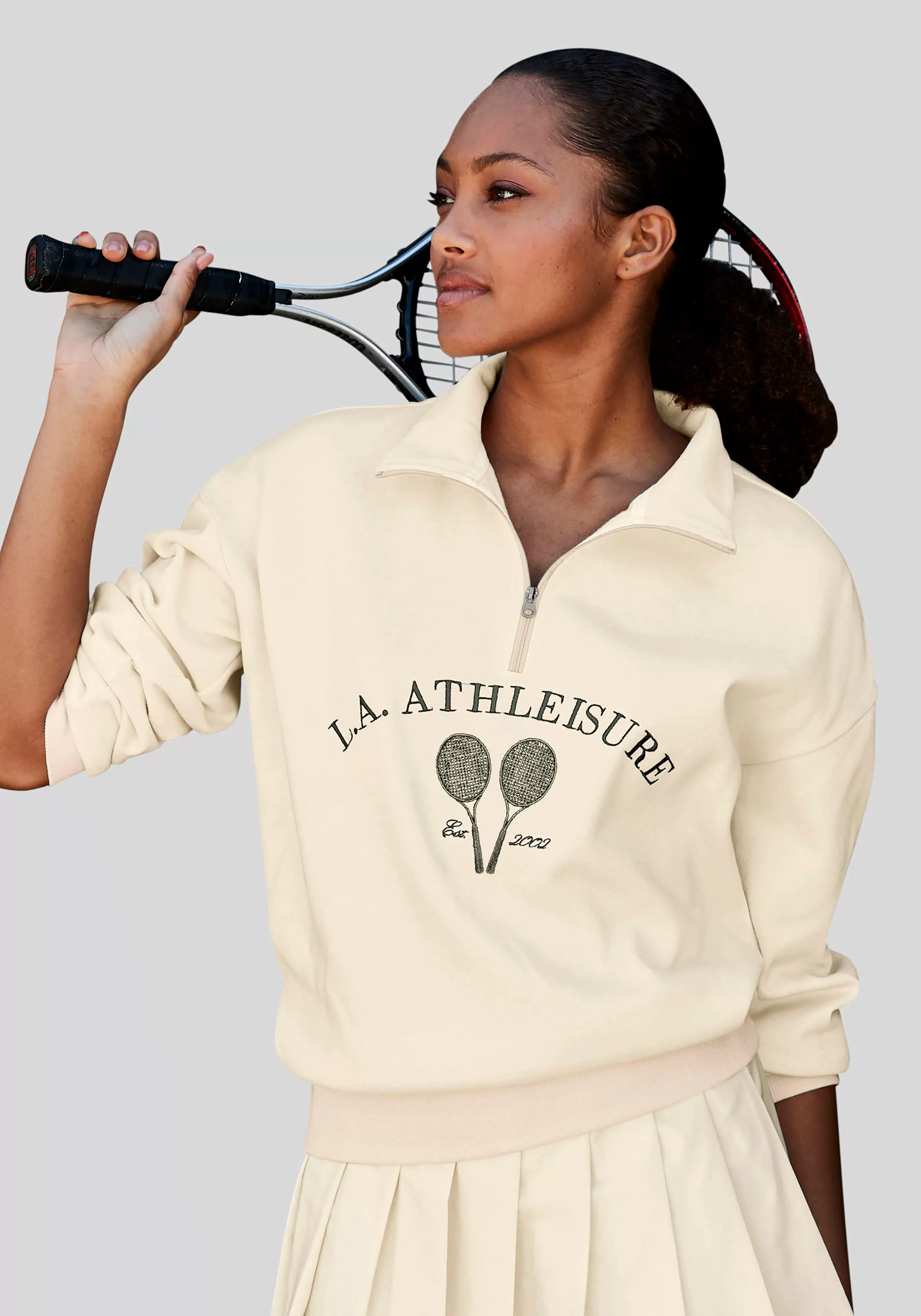 LASCANA ACTIVE Sweatshirt "Tennis", mit Stehkragen und Reißverschluss günstig online kaufen