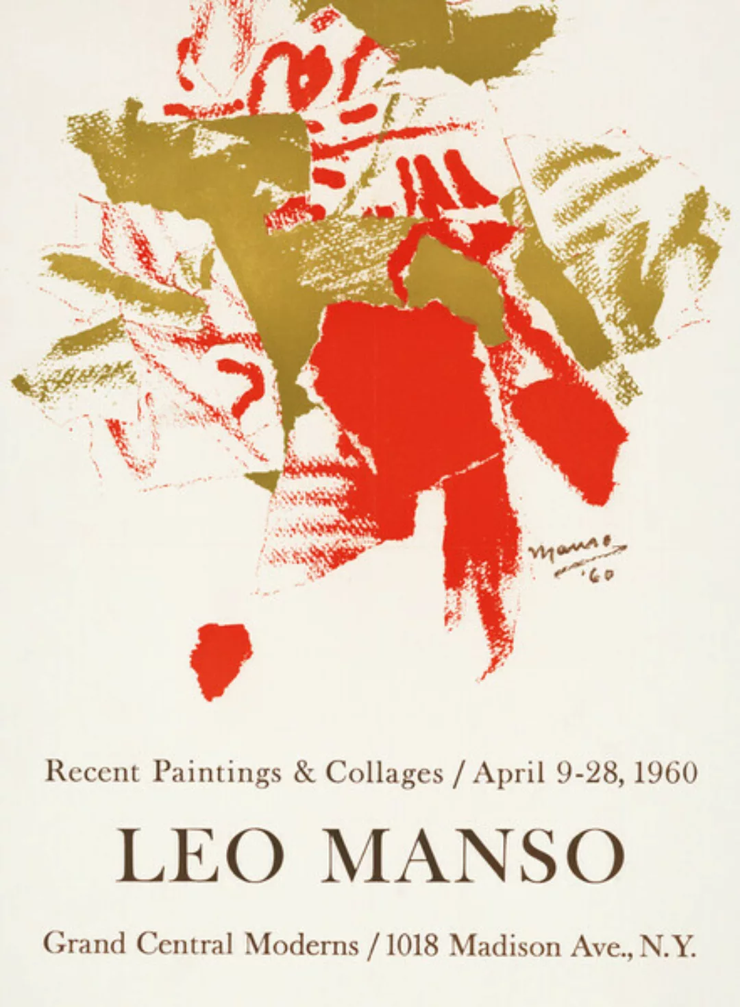 Poster / Leinwandbild - Leo Manso Ausstellungsposter Von 1960 günstig online kaufen