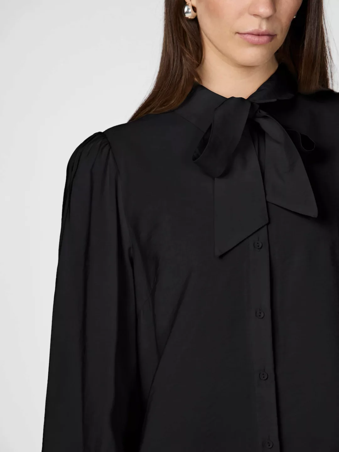 Y.A.S Schluppenbluse "YASPIL LS BOW SHIRT S. NOOS", mit Schleifendetail günstig online kaufen