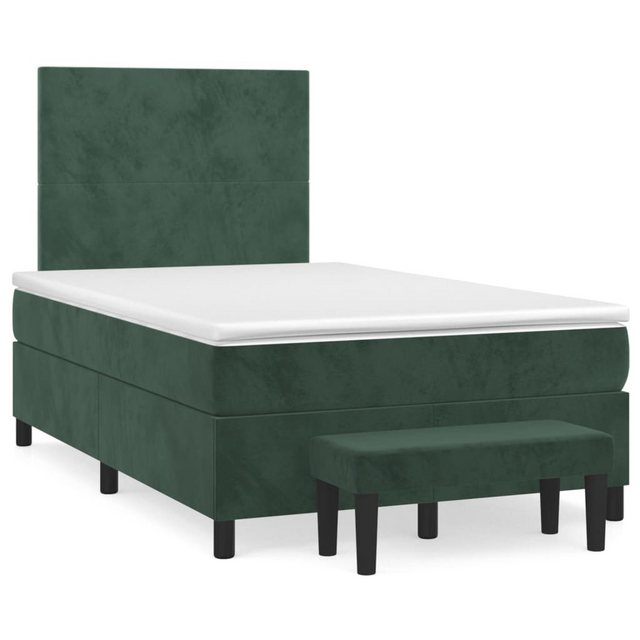 vidaXL Boxspringbett Boxspringbett mit Matratze und Fusshocker Samt (120 x günstig online kaufen