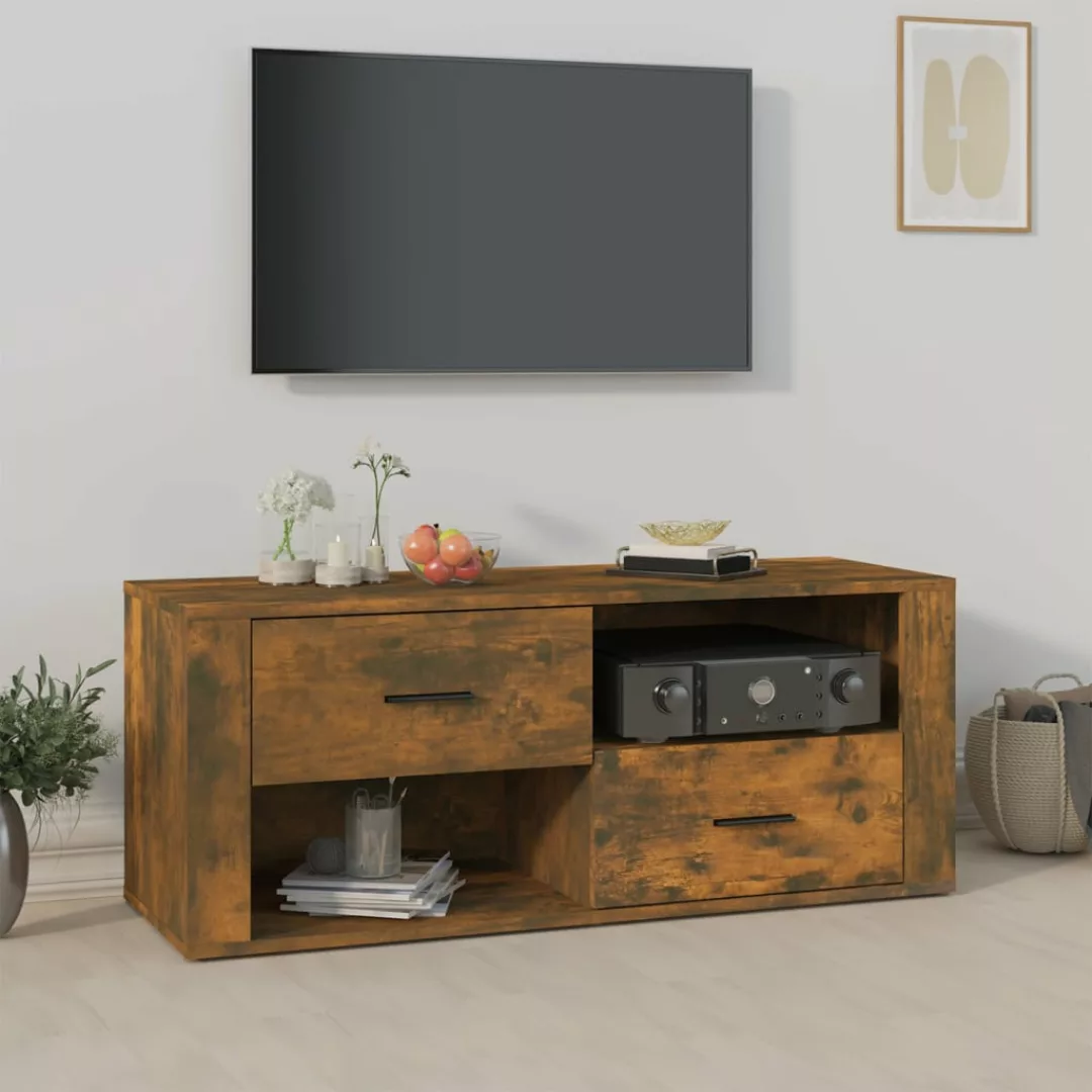 Vidaxl Tv-schrank Räuchereiche 100x35x40 Cm Holzwerkstoff günstig online kaufen