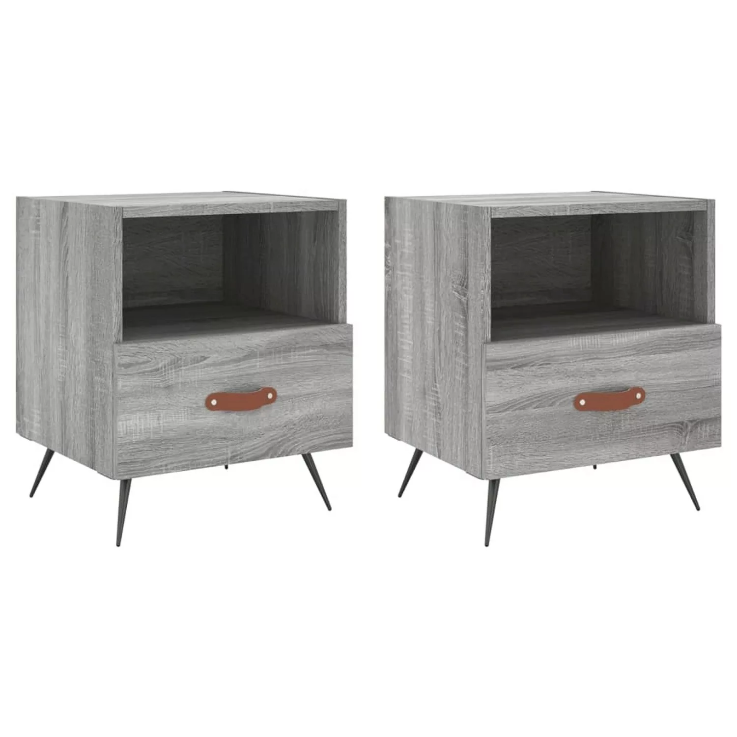 vidaXL Nachttische 2 Stk Grau Sonoma 40x35x47,5 cm Holzwerkstoff Modell 8 günstig online kaufen