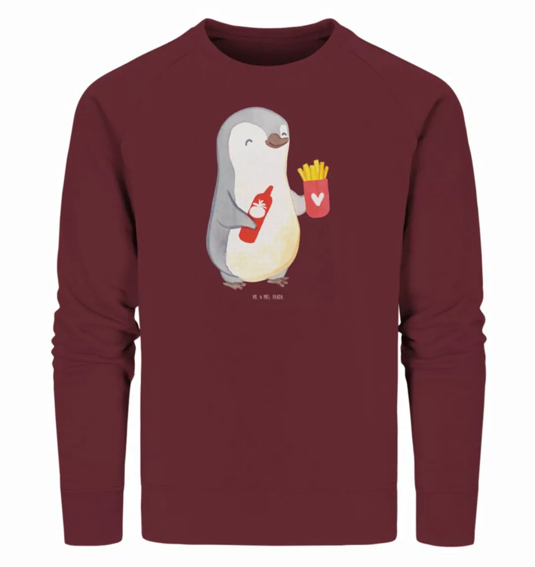 Mr. & Mrs. Panda Longpullover Größe XL Pinguin Pommes - Burgundy - Geschenk günstig online kaufen