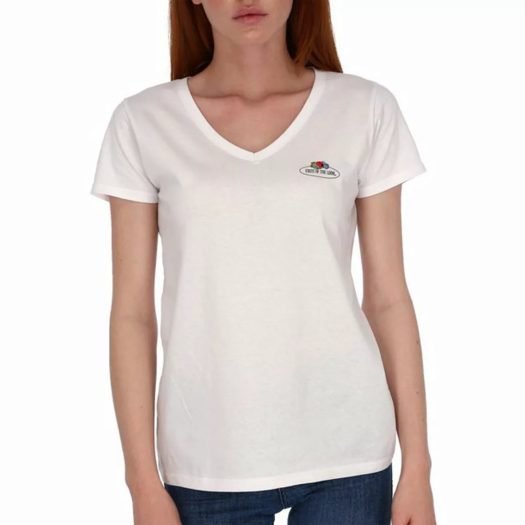 Fruit of the Loom Rundhalsshirt Damen T-Shirt mit V-Ausschnitt mit Vintage- günstig online kaufen