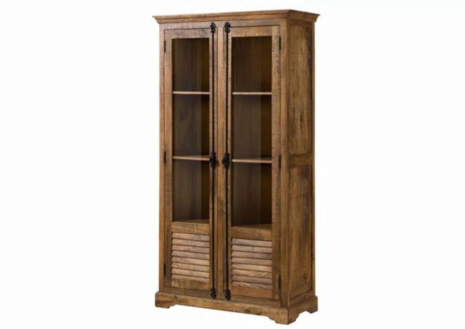 Massivmoebel24 Standvitrine (Vitrine Mango 100x45x190 dunkelbraun geölt ROD günstig online kaufen