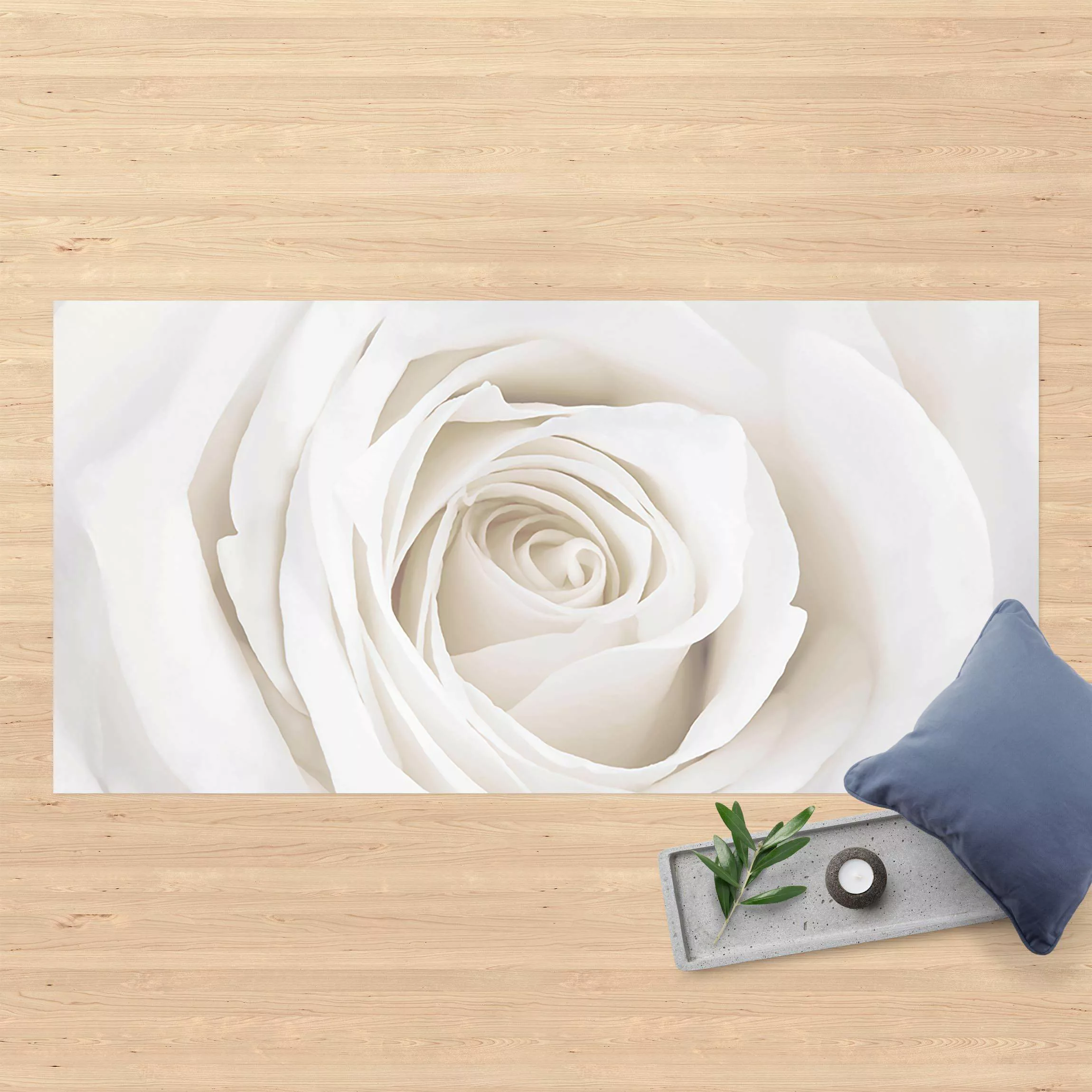 Vinyl-Teppich Pretty White Rose günstig online kaufen