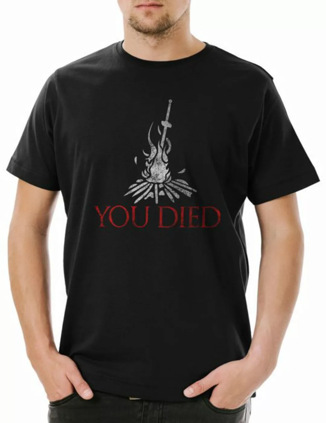 Urban Backwoods Print-Shirt You Died Soul Herren T-Shirt Shirt Firelink Shr günstig online kaufen