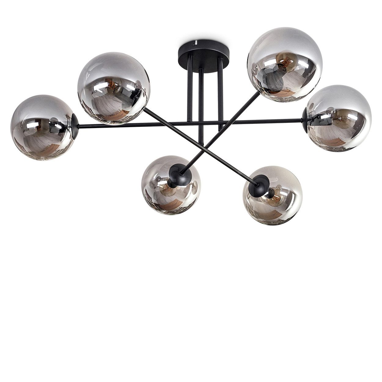 hofstein Deckenleuchte Deckenlampe aus Metall/Glas in günstig online kaufen